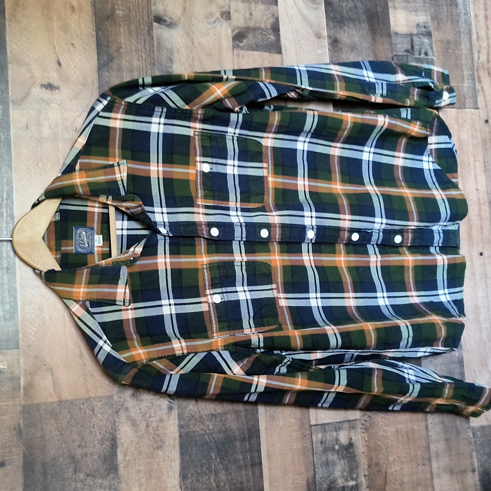 J Crew Plaid 100% Cotton Long Sleeve Button Up Shirt Sz Med